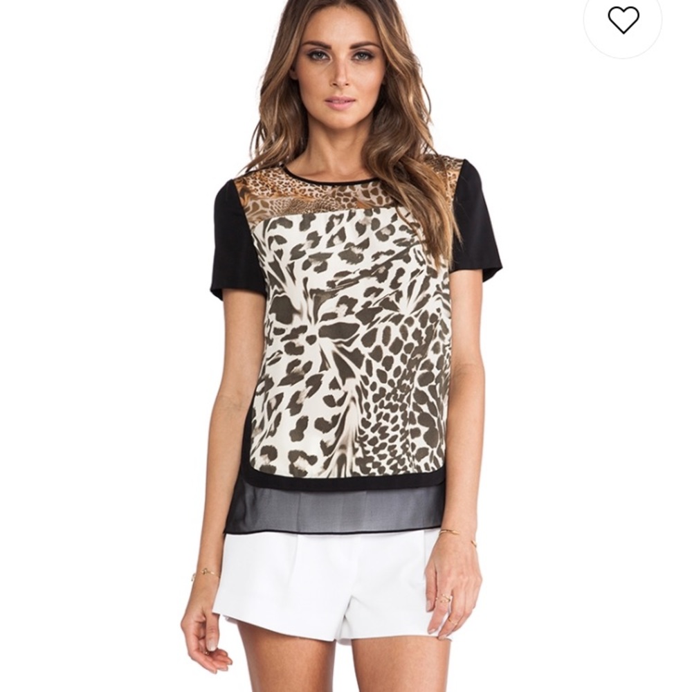 Diane Von Furstenberg Becky Silk Leopard Blouse